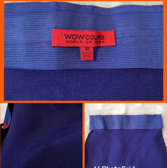 Wow couture || Blue pencil skirt, high waist, size M - Picture 2 of 3